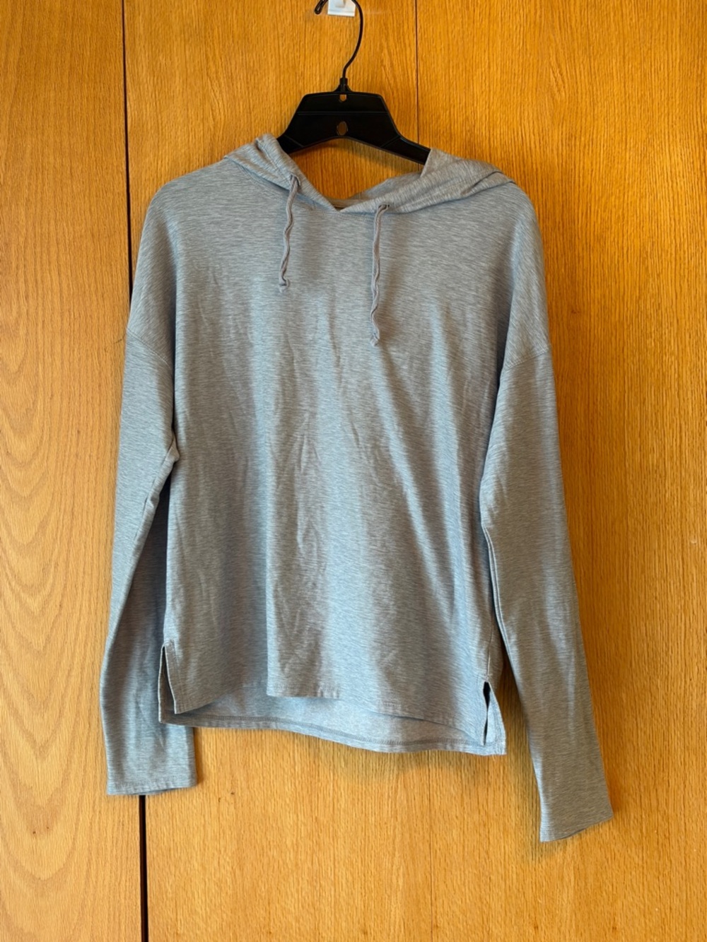 KYODAN SMALL gray pullover drawstring hoodie tee thin stretchy gym workout EUC